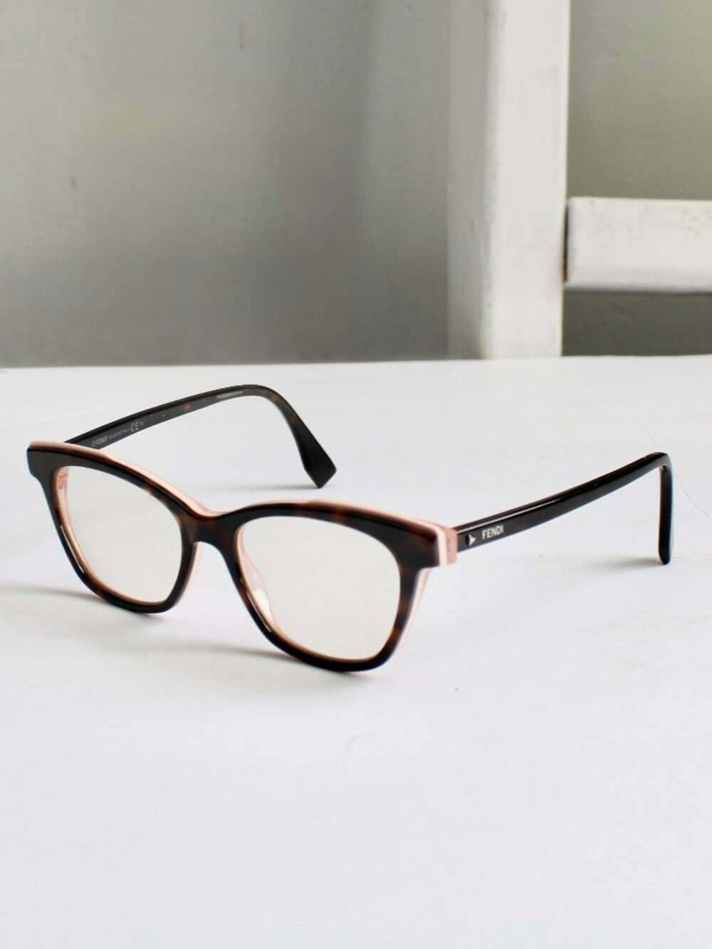 FENDI FF 0256 086 Dark Havana Acetate Eyeglasses 50mm Prescription Brown Pink